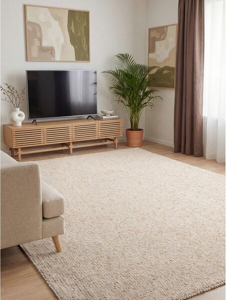Kremno bela pralna preproga 80x150 cm Rocco Cream – Elle Decoration