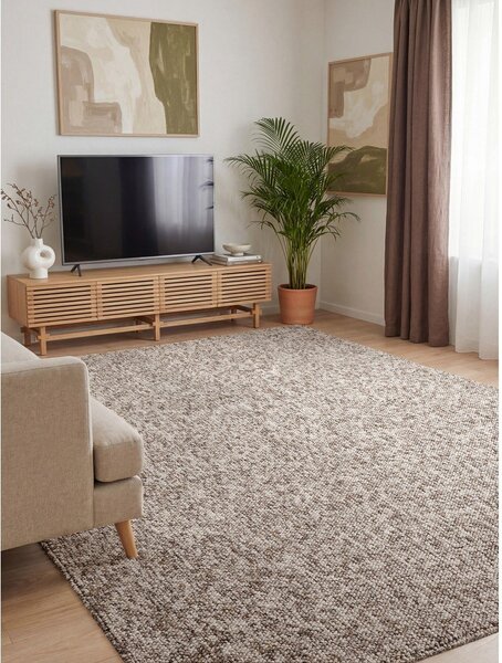 Siva pralna preproga 120x170 cm Rocco Taupe – Elle Decoration