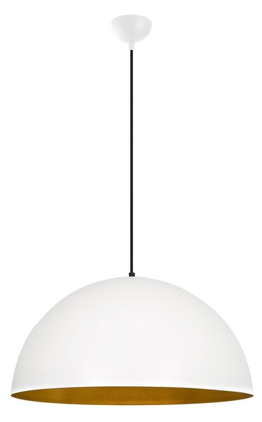 Bela viseča svetilka s kovinskim senčilom ø 60 cm Sivani – Opviq lights