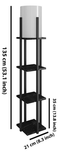 Črna stoječa svetilka (višina 135 cm) Nora – Opviq lights