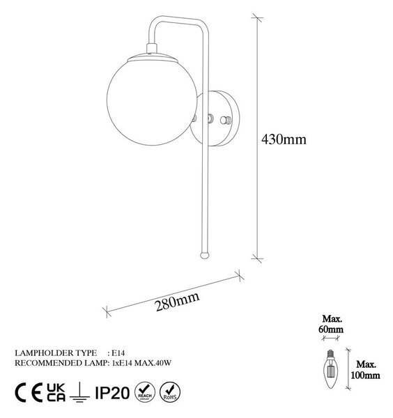 Stenska svetilka v zlati barvi Viran – Opviq lights