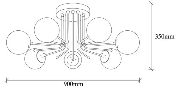 Bela/v zlati barvi stropna svetilka s steklenim senčilom ø 15 cm Daisy – Opviq lights