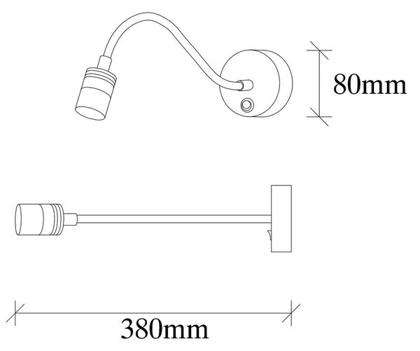 LED stenska svetilka v zlati barvi Reading – Opviq lights