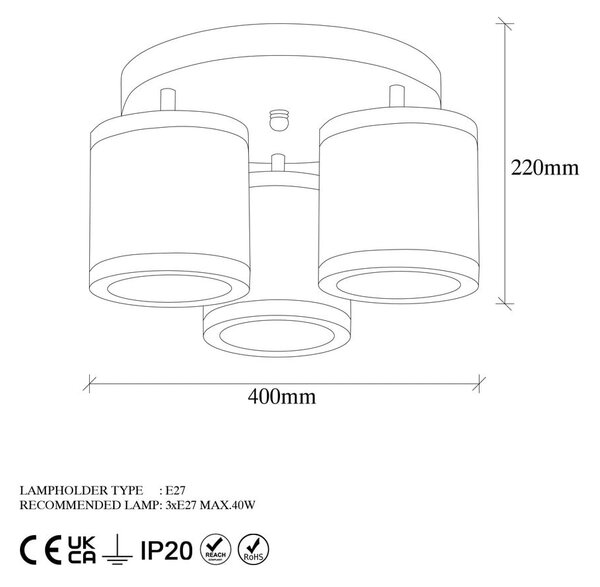 Stropna svetilka v bronasti barvi Way – Opviq lights