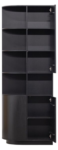 Črna modularna knjižna polica iz masivnega bora 78x210 cm Finca – WOOOD