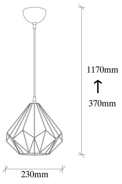 Črna viseča svetilka ø 23 cm Diamond – Opviq lights