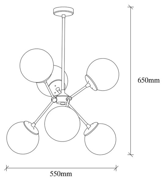 Bela/v zlati barvi viseča svetilka s steklenim senčilom ø 55 cm Gondol – Opviq lights