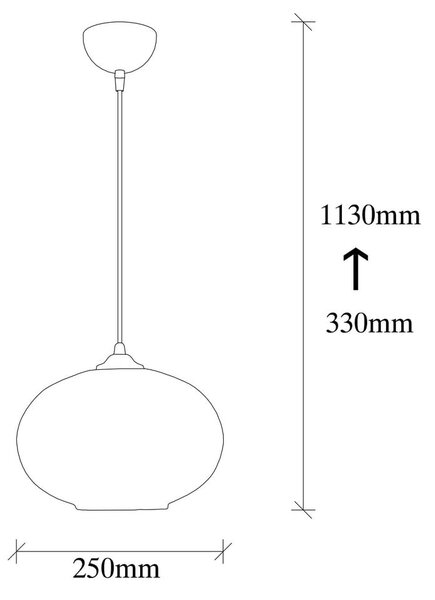 Oker rumena/črna viseča svetilka s steklenim senčilom ø 25 cm Camini – Opviq lights