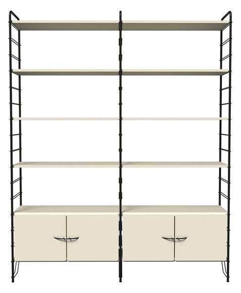 Bel/črn sistem modularnih polic 163x204 cm Dakota – Tenzo