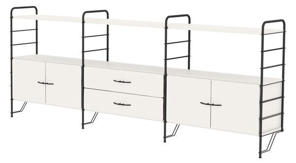 Bel/črn sistem modularnih polic 244x97 cm Dakota – Tenzo