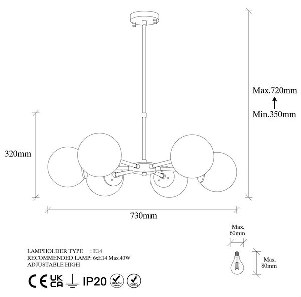 Viseča svetilka v zlati barvi s steklenim senčilom ø 73 cm Akkas – Opviq lights