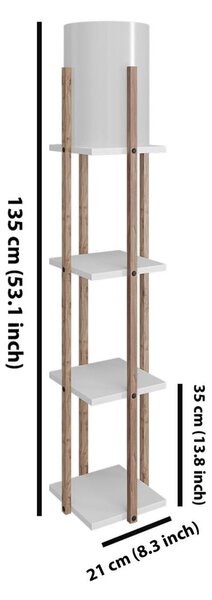 Bela/v naravni barvi stoječa svetilka (višina 135 cm) Nora – Opviq lights