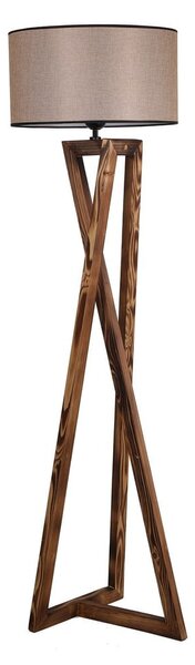 Rjava stoječa svetilka s tekstilnim senčilom (višina 149 cm) Maçka – Opviq lights