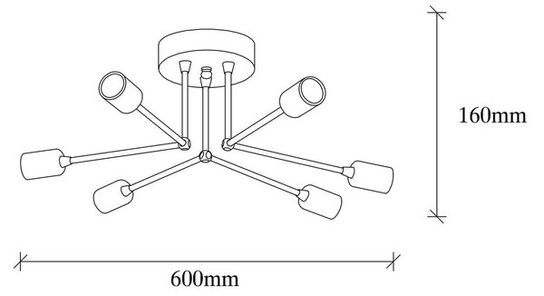 Črna stropna svetilka Sparrow – Opviq lights