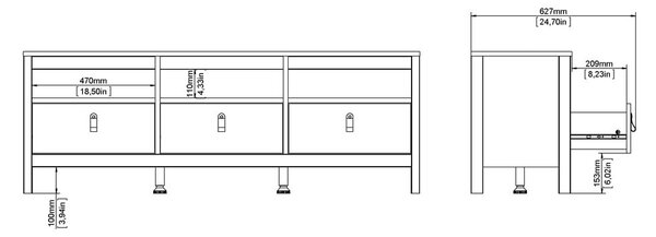 Bela TV omarica 151x54 cm Madrid – Tvilum