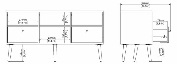 Antracitno siva TV omarica 117x61 cm Bodo – Tvilum