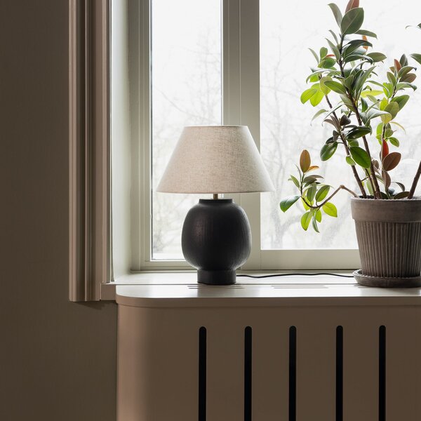 Globen Lighting namizna svetilka Lorenzo, črna, višina 46 cm, keramika, Črna, Dnevna soba / jedilnica, Keramika, Skandinavski