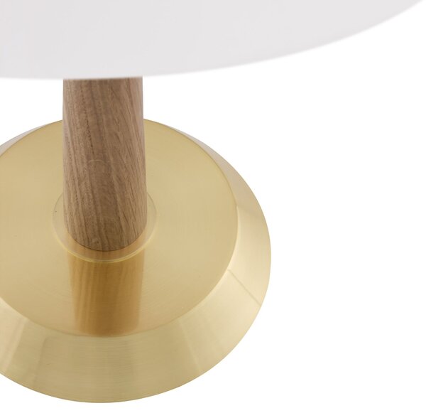 Globen Lighting Namizna svetilka Ligna, višina 39 cm, bela/medenina, Les, Dnevna soba / jedilnica, Kovina, Dizajn