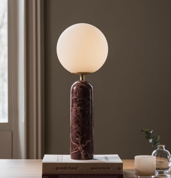 Globen Lighting namizna svetilka Torrano, rdeča, višina 53 cm, marmor, Rdeča, Dnevna soba / jedilnica, Marmor, Skandinavski