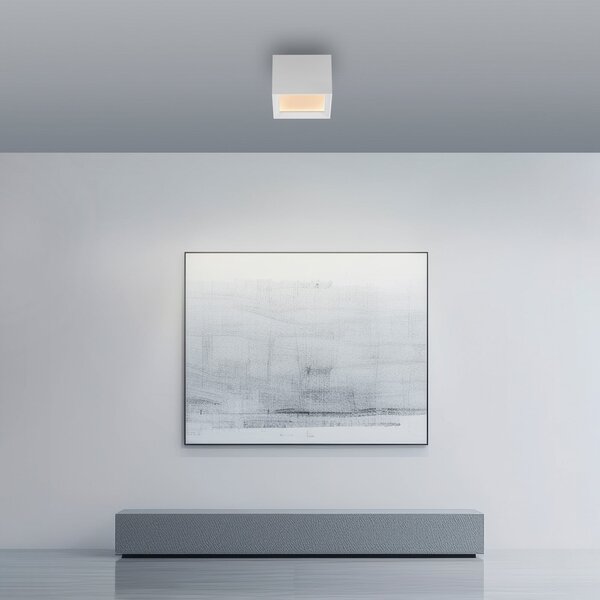 PURE LED-stropna svetilka Manhatten, bela, 1-žarilna, CCT, zatemnjen, Bela, Hodnik, Aluminij, Sodobni