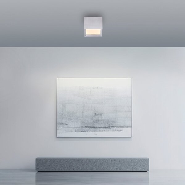 PURE LED-stropna svetilka Manhatten, stone, 1-žarilna, CCT, zatemnjen, Siva, Hodnik, Aluminij, Sodobni