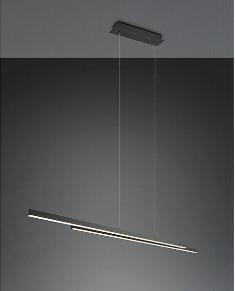 Reality Leuchten LED viseča svetilka Odio (22 W, Do x Š x V: 8,5 x 110 x 150 cm, Črna, Toplo bela)
