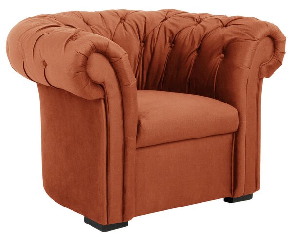 CHESTERFIELD FOTELJ, opečnato rjava tekstil