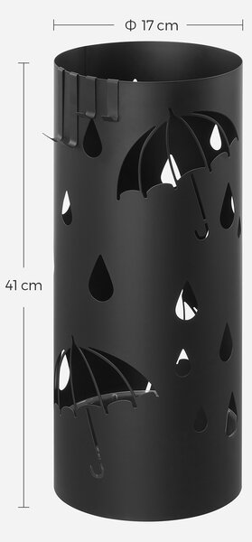 Kovinski stalak za dežnike ANABEL, 17×41cm, črna SongmicsHome