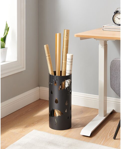 Kovinski stalak za dežnike ANABEL, 17×41cm, črna SongmicsHome