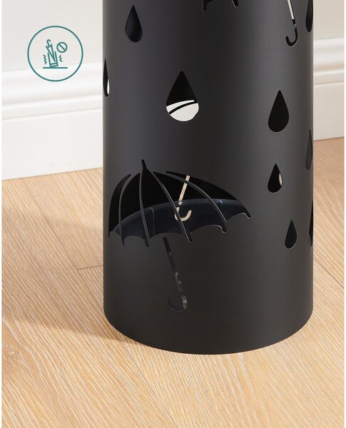 Kovinski stalak za dežnike ANABEL, 17×41cm, črna SongmicsHome