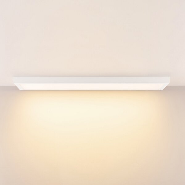 Deko-Light LED plošča PRO OFFICE SANO, 123 x 33 cm, zatemnjena, bela kovinska CCT, zatemnjen, Bela, Študija / pisarna, Aluminij