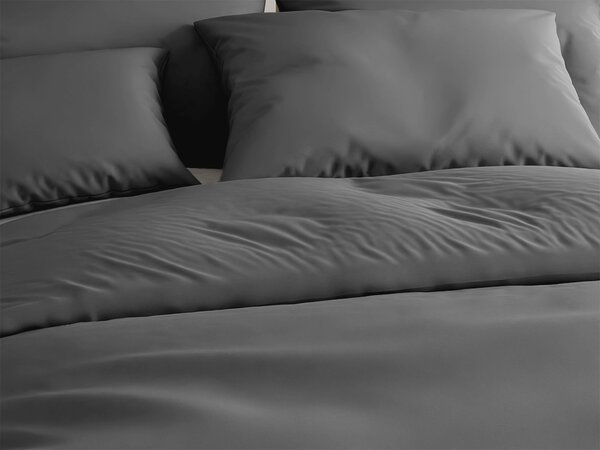 Bombažna posteljnina LUX temno siva hotelski žep Dimenzije posteljnine: 70 x 90 cm | 140 x 200 cm