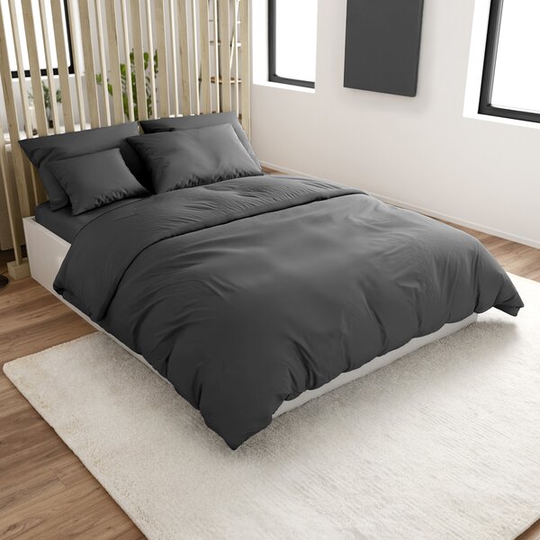 Bombažna posteljnina LUX temno siva hotelski žep Dimenzije posteljnine: 70 x 90 cm | 140 x 200 cm