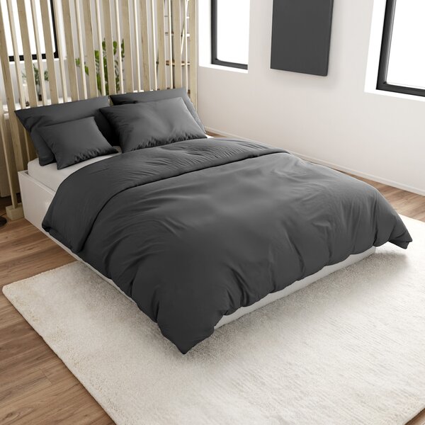 Bombažna posteljnina LUX temno siva hotelski žep Dimenzije posteljnine: 70 x 90 cm | 140 x 200 cm