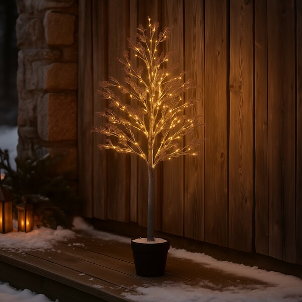 Božična zunanja stoječa svetilka drevo 120 cm vklj. LED s časovnikom IP44 - Fuyu