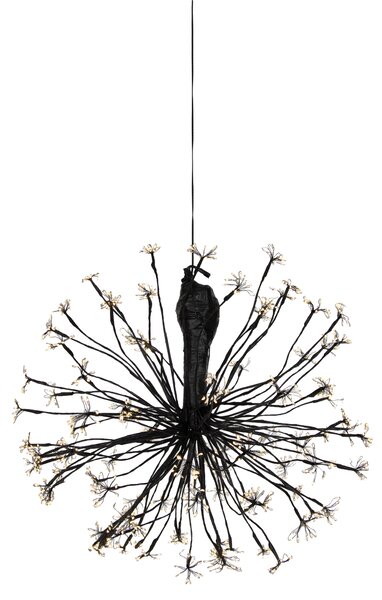 Božična viseča svetilka sfera črna 60 cm vklj. LED z časovnikom IP44 - Nobu