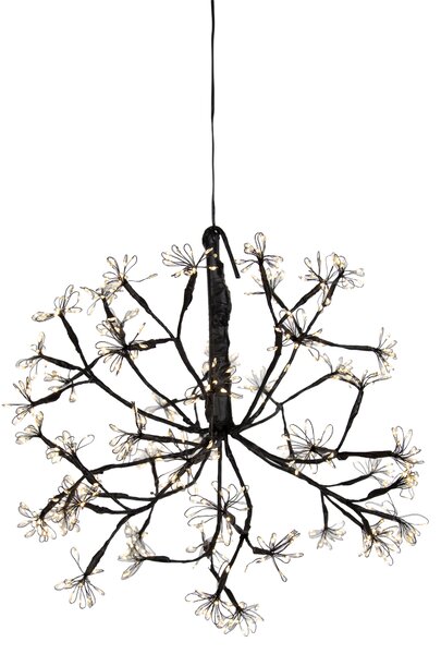 Božična viseča svetilka krogla črna 40 cm vklj. LED s časovnikom IP44 - Nobu