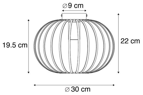 Dizajnerska stropna svetilka črna 30 cm - Johanna