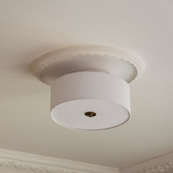 Globen Lighting stropna svetilka Noah, premer 35 cm, bela, zatemnjen, Bela, Dnevna soba / jedilnica, Tkanine / tekstil, Skandinavski