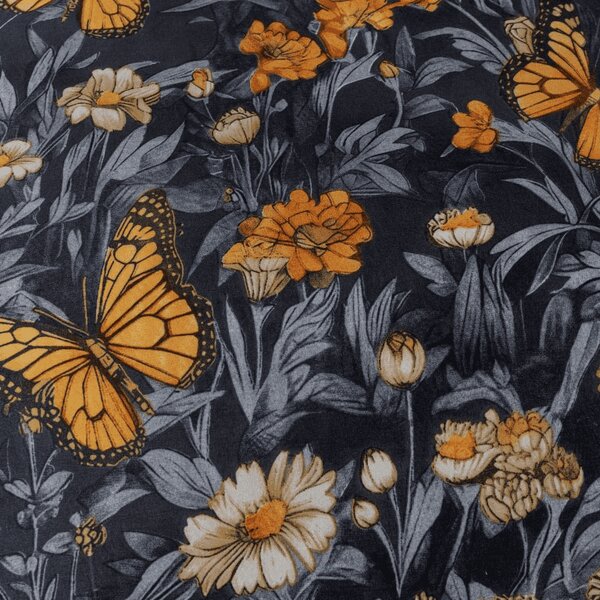 Posteljnina iz mikrovlaken BUTTERFLY GARDEN modro siva Dimenzije posteljnine: 70 x 90 cm | 140 x 200 cm