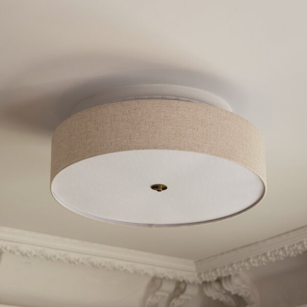 Globen Lighting stropna svetilka Noah, premer 65 cm, bež, zatemnjen, Bež, Dnevna soba / jedilnica, Tkanine / tekstil, Skandinavski