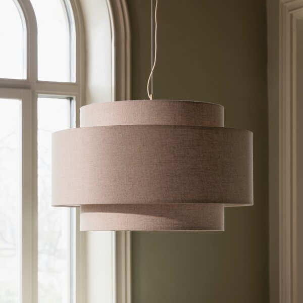 Globen Lighting viseča svetilka Noah Bouclé, Ø 70 cm, bež, zatemnjen, Bež, Dnevna soba / jedilnica, Tkanine / tekstil, Skandinavski