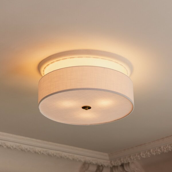 Globen Lighting stropna svetilka Noah, premer 50 cm, bela, zatemnjen, Bela, Dnevna soba / jedilnica, Tkanine / tekstil, Skandinavski