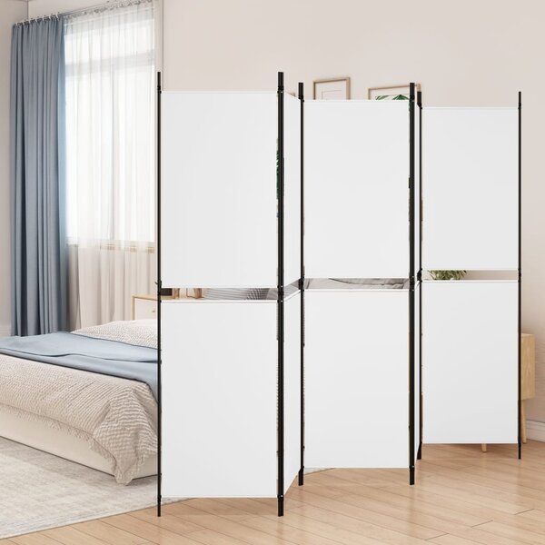 VidaXL Paravan 5-delni bel 250x180 cm blago