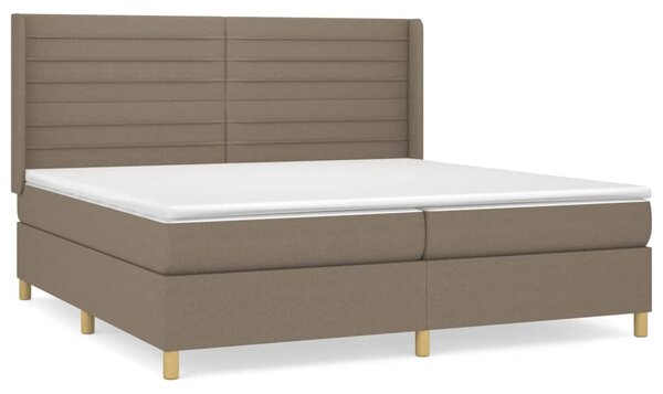 VidaXL Box spring postelja z vzmetnico taupe 200x200 cm blago