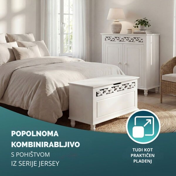 Komoda JERSEY, 76x65x35cm, bela Casaria