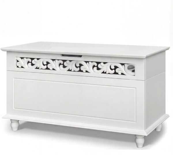 Lesena skrinja JERSEY, 80x40x48cm, bela Casaria