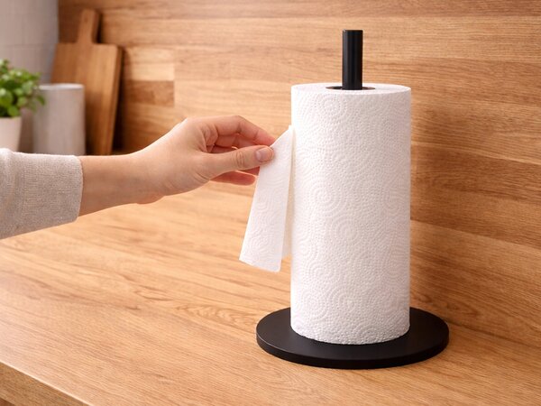 Namizno kovinsko stojalo za papirnate brisačke 32cm črno