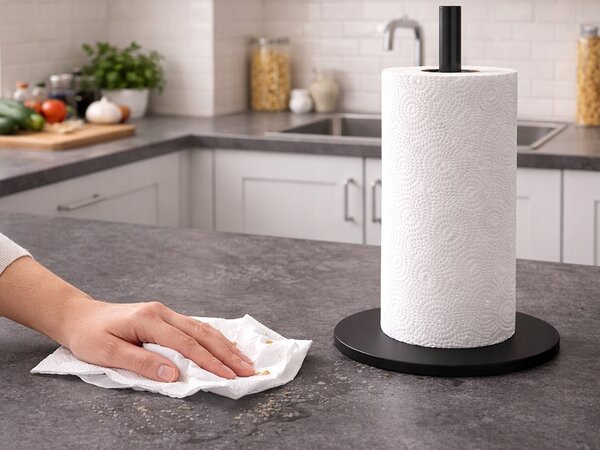 Namizno kovinsko stojalo za papirnate brisačke 32cm črno
