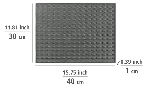 Siva gumijasta odcejalna podloga 40x30 cm Maxi – Wenko